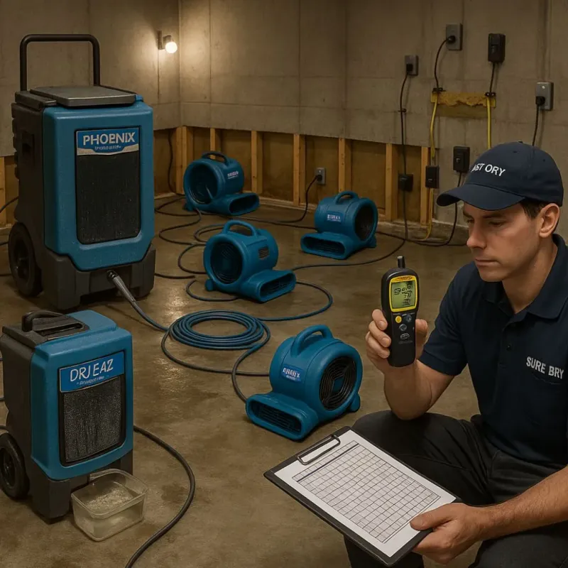 Structural Drying and Dehumidification process in Spirit Lake, ID